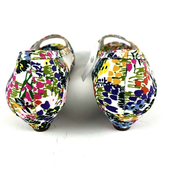 East 5th Womens Slip On Shoes Multi Floral Closed Toe Sheer Sides Wedge heel SZ9 - Picture 7 of 16